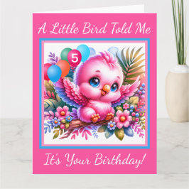 Söt Rosa Tropiskt födelsedagskort Kort