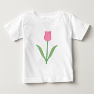 Söt Rosa Tulip Flower T-shirt