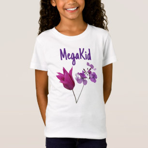 Söt rosa tulip lila blommigt av vacker Mega Kid T Shirt