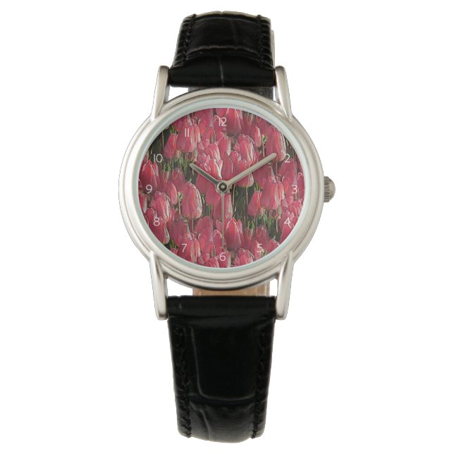 Söt Rosa Tulips Armbandsur (Framsida)