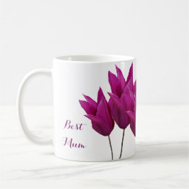 Söt rosa tulips blommigt snyggt elegant bäst Morsa Kaffemugg