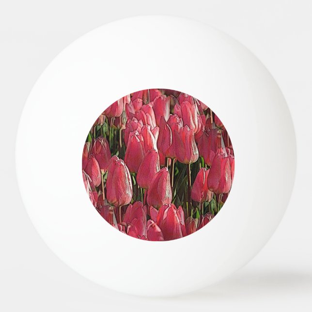 Söt Rosa Tulips Pingisboll (Framsidan)