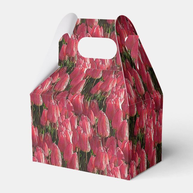 Söt Rosa Tulips Presentaskar (Framsidan Sidan)