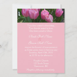 Söt rosa tulpanblommor Christian bröllop Inbjudningar