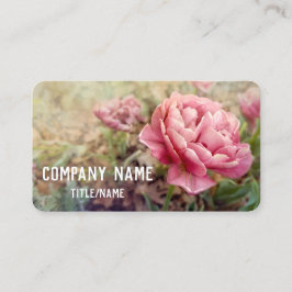 söt rosa tulpaner blomsterträdgård anpassningsbar  visitkort