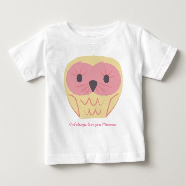 Söt rosa uggla baby onesie present Baby shower idé Tee (Framsida)