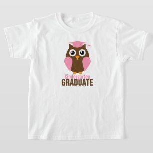 Söt rosa uggladagisstudent t shirt