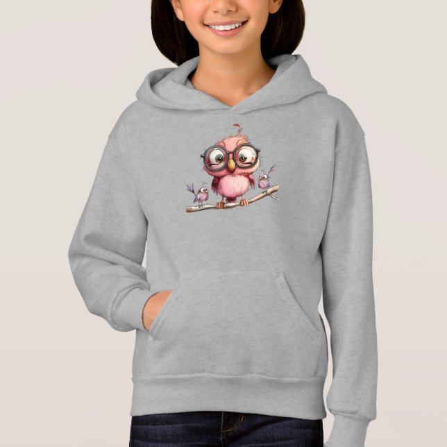 Söt Rosa Ugglas & Fåglars Vänner T Shirt (Framsida)