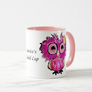 Söt Rosa Uggle (Owld Cup) Redigerbar Mugg