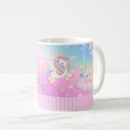 Söt Rosa Unicorn Kaffemugg