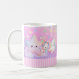 Söt Rosa Unicorn Kaffemugg
