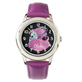 Söt Rosa Unicorn Kids Personlig Armbandsur