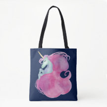 Söt Rosa Unicorn på Blue