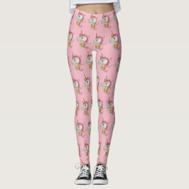 Söt Rosa Unicorn Patternings Leggings