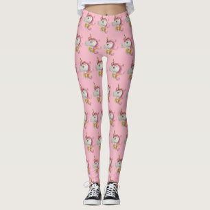 Söt Rosa Unicorn Patternings Leggings
