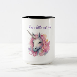 Söt rosa Unicorn Två-Tonad Mugg