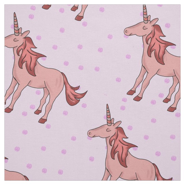 Söt Rosa Unicorn Tyg (Provkarta)