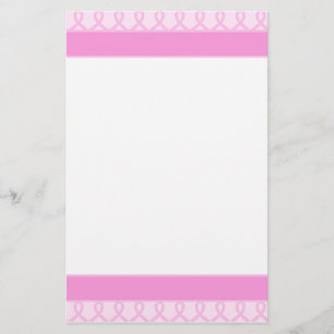 Söt rosa Unlined bandbröstcancer Brevpapper