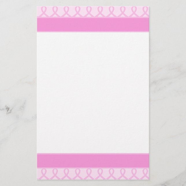Söt rosa Unlined bandbröstcancer Brevpapper (Framsida)