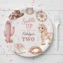 Söt Rosa Västerländsk Cowgirl Häst Födelsedag