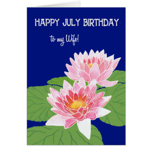 Söt Rosa Vatten Lilies Juldag för maka Hälsningskort