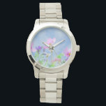 Söt Rosa Vild Flower Meadow Armbandsur<br><div class="desc">Flower Mewn</div>