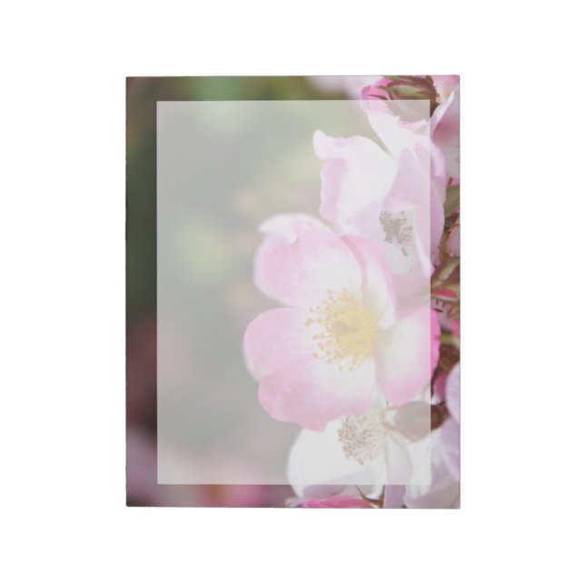 söt rosa vild ro blommor för dam anteckningsblock (Roterad)