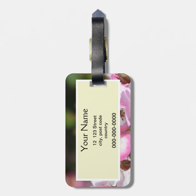 söt rosa vild ro blommor för dam bagagebricka (Baksidan Lodrät)