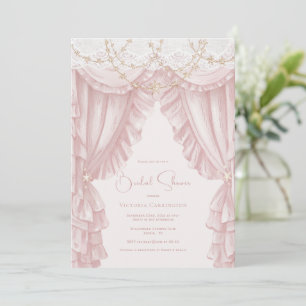 Söt Rosa Vintage Elegant Bröllopsfest Inbjudningar