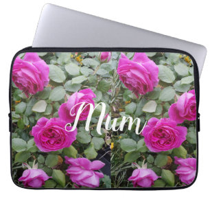 Söt Rosa Vintage Ro Flower Birthday Morsa Laptop Fodral