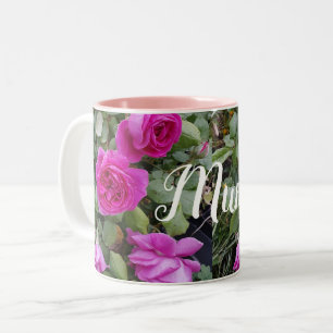 Söt Rosa Vintage Ro Flower Birthday Morsa Mugg