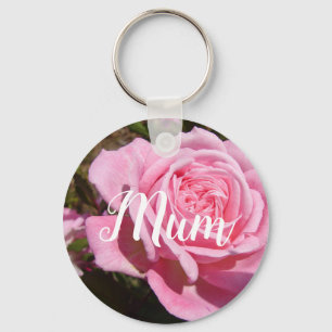 Söt Rosa Vintage Ro Flower Birthday Morsa Nyckelring
