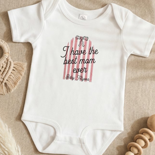 Söt Rosa & Vit Jag Har Den Bästa Mamma Någonsin Na T Shirt (Skapare uppladdad)