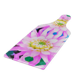 Söt Rosa, vit och Gult Cactus Dahlia Macro