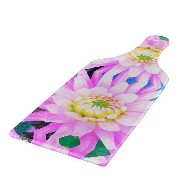 Söt Rosa, vit och Gult Cactus Dahlia Macro (Hörn)