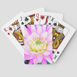 Söt Rosa, vit och Gult Cactus Dahlia Macro Casinokort