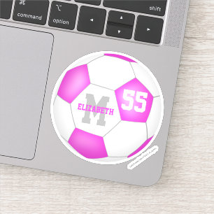 Söt rosa, vit personlig-flickor, fotboll klistermärken