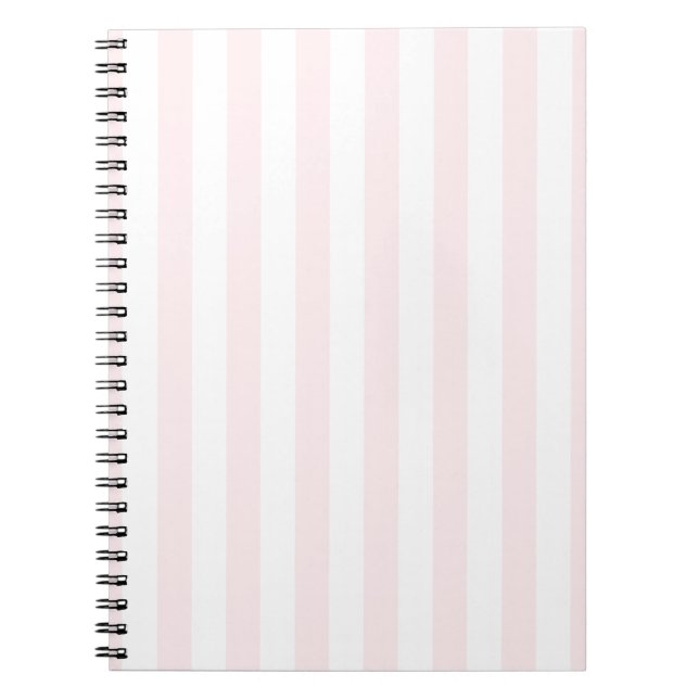 Söt Rosa & Vit Randig Spiral Anteckningsbok  (Framsidan)