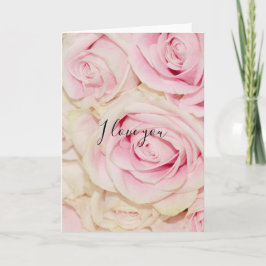 Söt Rosa Vit ros Kärlek Kort