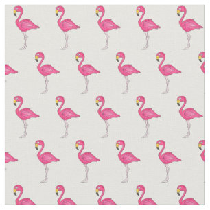 Söt Rosa Vita Tropiska ön Bird Flamingos Tyg