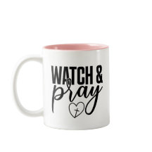 Söt Rosa Watch & Pray Coffee Mugg