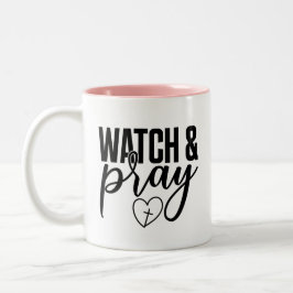Söt Rosa Watch & Pray Coffee Mugg