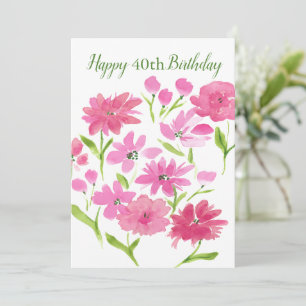 Söt Rosa Watercolor Blommigt Bouquet