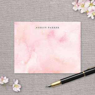Söt Rosa Watercolor Personal Stationery Tack Kort