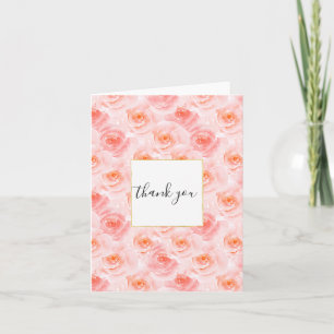 Söt  Rosa Watercolor Ro Tack Kort