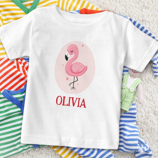 Söt Rosa Whimsical Flamingo T Shirt (Skapare uppladdad)
