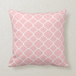 Söt  Rosa White Quatrefoil Mönster Kudde