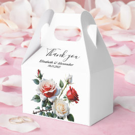Söt rosa White röd ros blommigt bröllop Presentaskar