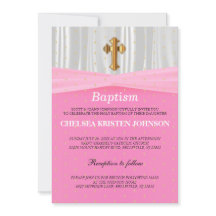 Söt Rosa & White Satin Baptism / Christening