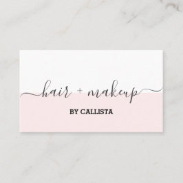 Söt Rosa White Script Hair Makeup-Affärskort Visitkort